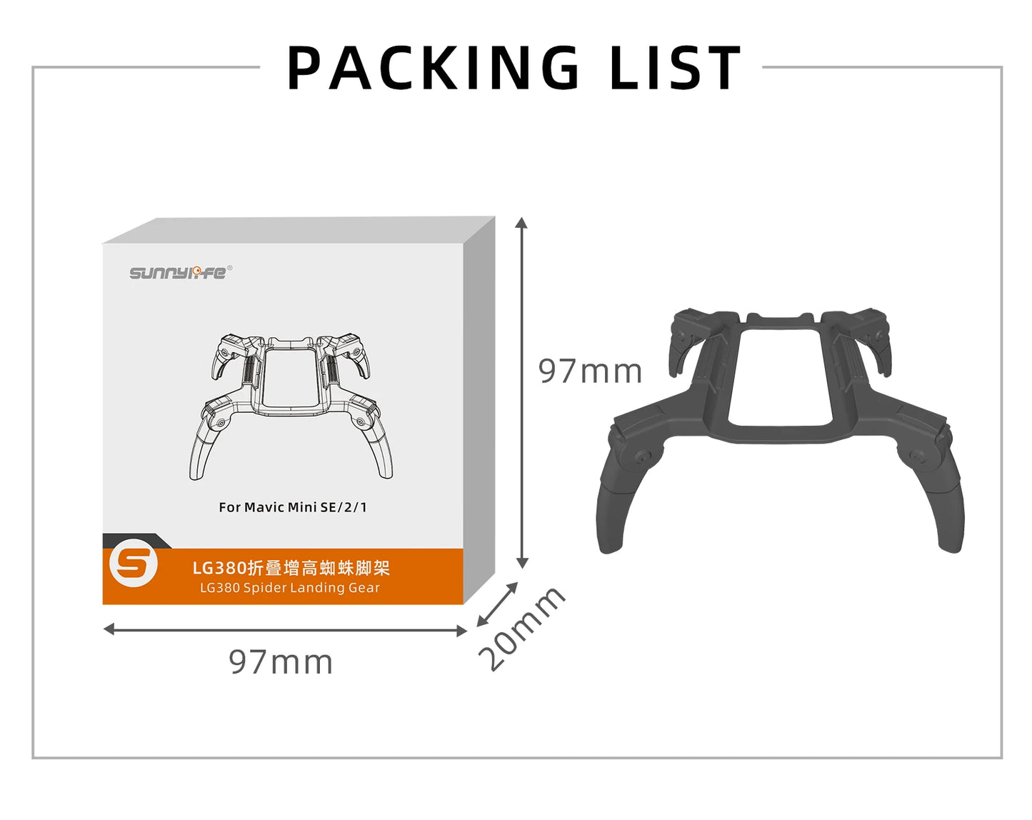 Landing Gear for Mavic Mini 2/SE Mini 4K Height Extended Leg Protector Quick Release Feet Extensions for Drone Accessory