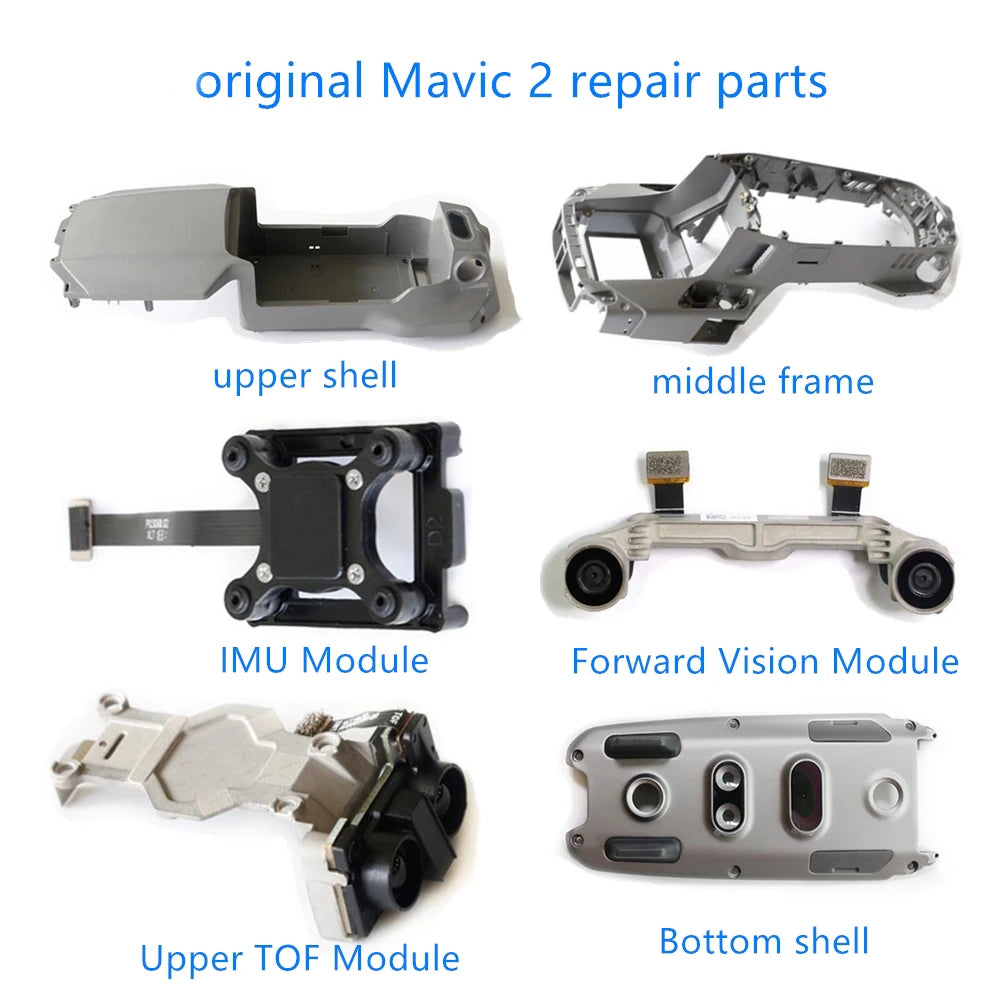 Replacement for DJI Mavic 2 Motor Arm Upper Cover Middle Frame Bottom Housing IMU TOF Repair Parts